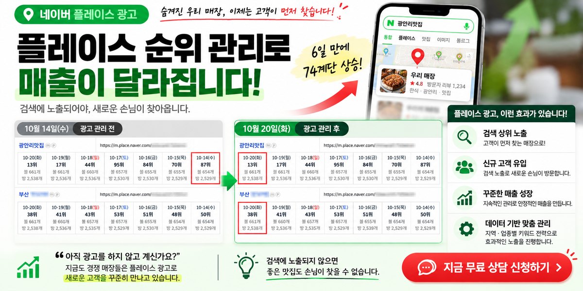네이버 플레이스 순위 관리 사례 — 무료 상담 신청